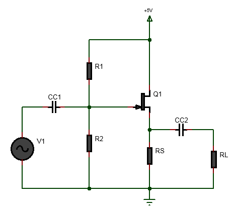 jfet cd amplifier circuit diagram