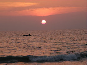 sunset at Varkala Beach, Kerala