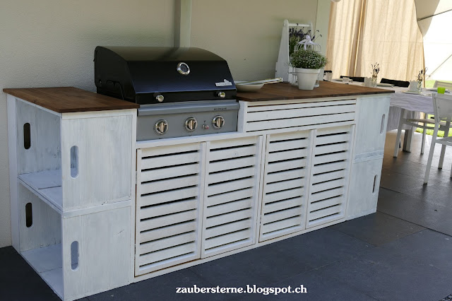 DIY Outdoorküche, Shabby Outdoorküche, weisse Outdoorküche, Outdoorkitchen