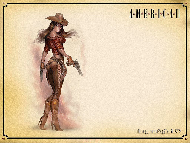 Sexy Cowboy Girl | Pin-up | Vintage | Wallpaper