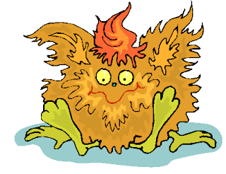 Yellow Hairy Creature Sitting Down Free Clipart