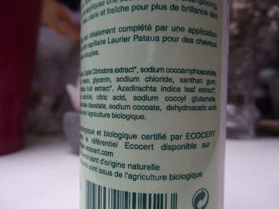 Bio šampón s neemom a amlou Oléanat ingredients