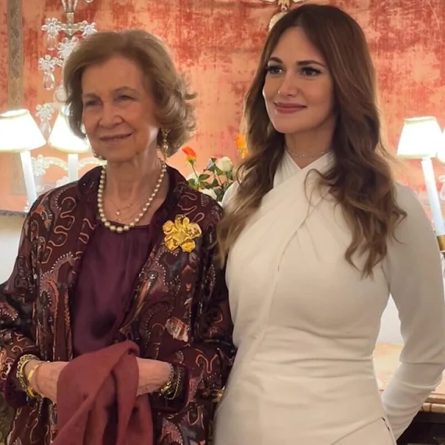 Princess Al Joharah Talal Al Saud wore a bespoke white gown by KSA designer Honayda
