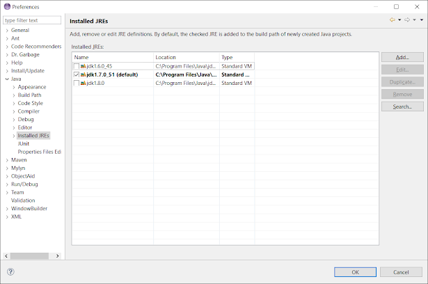 How to check if JRE or JDK installed in Eclipse - Maven Error