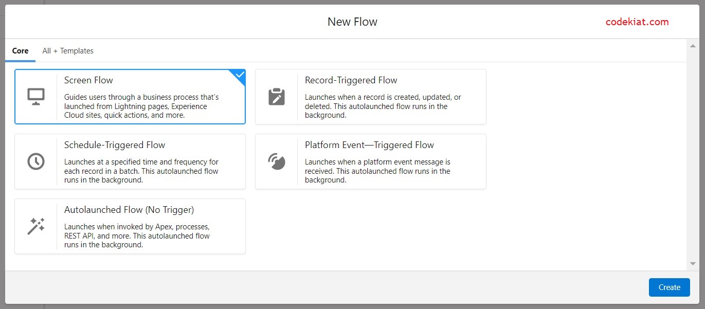 Create screen flow in salesforce