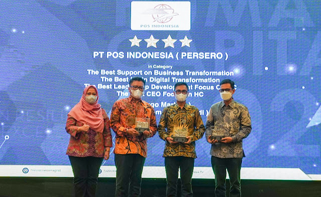Pos Indonesia Raih Empat Penghargaan dalam Human Capital on Resilience Excellence Award 2022