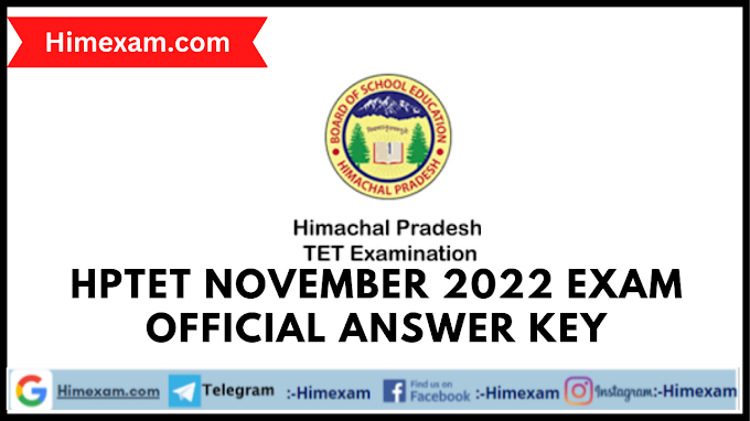 HPTET November 2022 Exam Official Answer Key