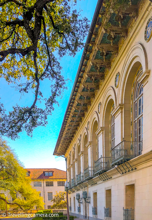 Battle Hall, also known as the "Cass Gilbert Building" and "The Old Library," is a historic library on the campus of the University of Texas at Austin in Austin, Texas. It is one of four buildings on campus that have been added to the National Register of Historic Places. The others are the Littlefield House, University Junior High School and Little Campus.  Related Blogpost - The Beautiful Mount Bunnell - One of the most popular tourist attractions with stunning panoramic views of Colorado river surrounded by posh neighbourhood of Austin City, New Mexico, USA   The building was designed by New York architect, using a Spanish-Mediterranean Revival style. It served as the main library until the new main building was completed in 1937. It now houses the Architecture and Planning Library, the Alexander Architectural Archives and the Center for American Architecture.  Related Blogpost - The Texas Capitol - This stunning place is must visit around Austin city of Texas state in USA