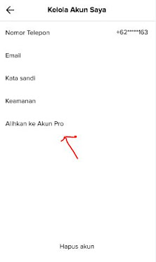 alihkan ke akun pro