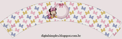 Lovely Minnie Baby, Free Printable Wrappers Cupcake.