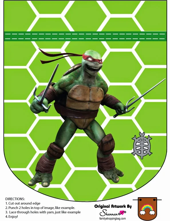 Tortugas Ninja: Mini Kit para Fiestas para Imprimir Gratis.