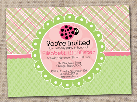 birthday party invitations ladybug
 on Ink Obsession Designs: New Birthday Party Invitations - Owls & More!