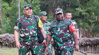 Kodim 1702/JWY Terima Kunjungan Tim Wasev Pusterad Sekaligus Tinjau Lokasi TMMD Ke-115