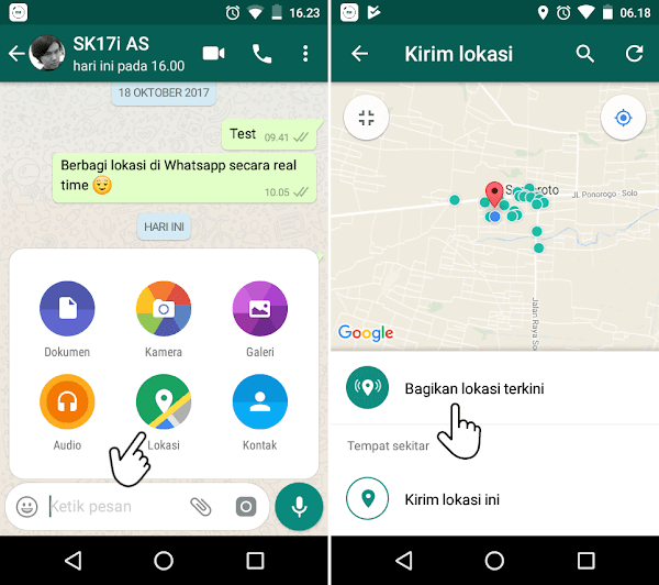 Berbagi lokasi di WhatsApp memang sudah dapat dilakukan semenjak doloe sob Teknik Berbagi Lokasi Secara Real Time di WhatsApp [Live Location]