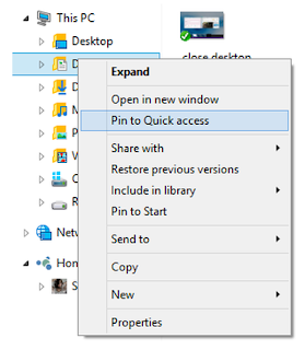 Add file ke Quick Access