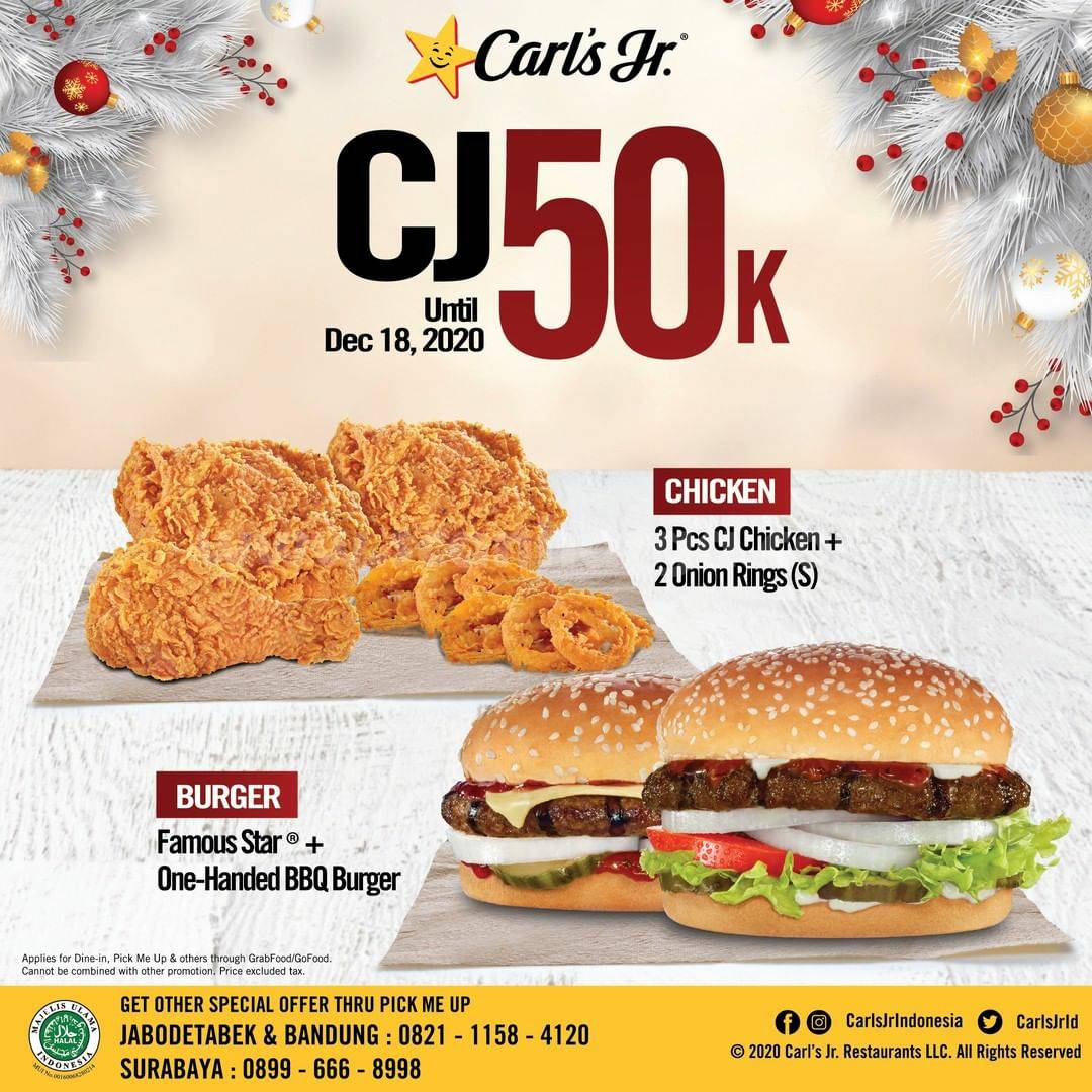 Carl's Jr Promo CJ Makan Berdua hanya Rp 50.000