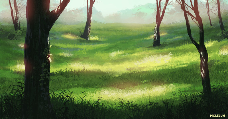 woods and forest painting