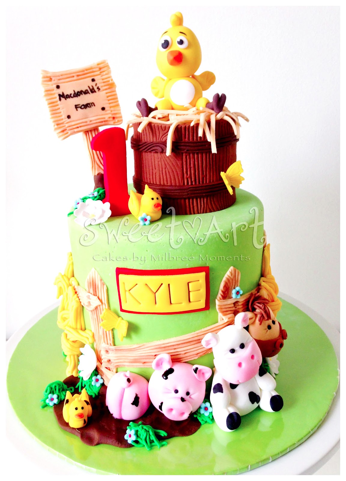 Sweet Art Cakes By Milbree Moments Kyle S Farm Animals 1st Birthday