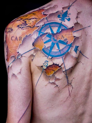 Map Tattoo on back