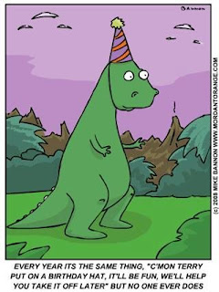 dinosaur with party hat