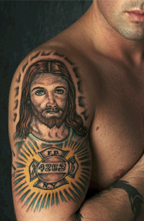 Jesus tattoo.
