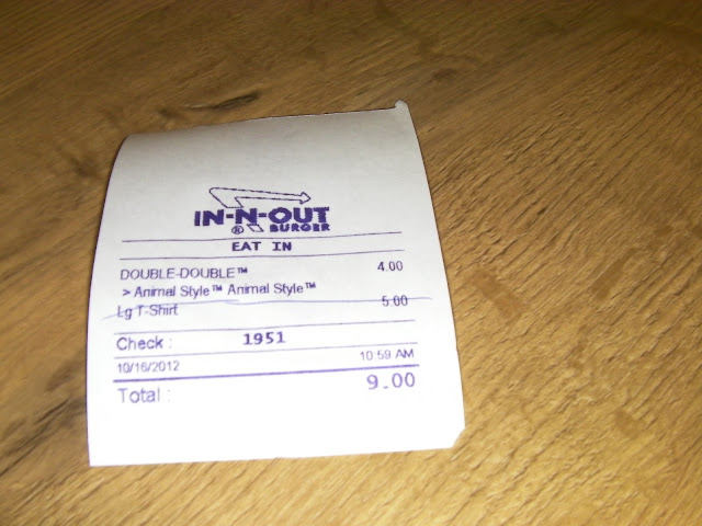 In-N-Out in Hendon - receipt