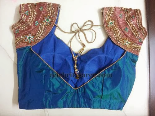 V Neck Silk Blouse Designs