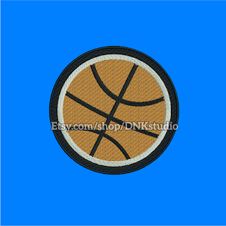 Basketball Embroidery Design Applique