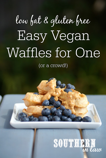 The Best Vegan Waffles Recipe for One - low fat, gluten free, sugar free, dairy free, egg free, vegan, clean eating recipe