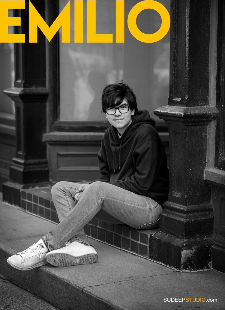 Guys Senior Portrait in Magazine Fashion Style Black White by SudeepStudio.com Ann Arbor Senior Pictures Photographer