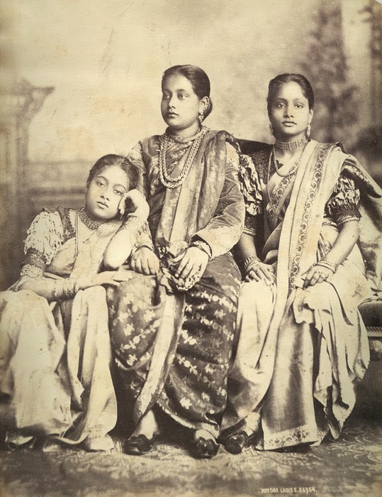 Hindu Ladies in Sari and Ornaments - c1880's