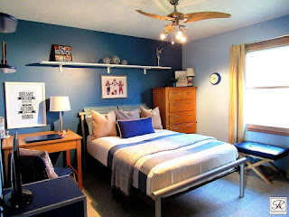 cat kamar tidur warna biru