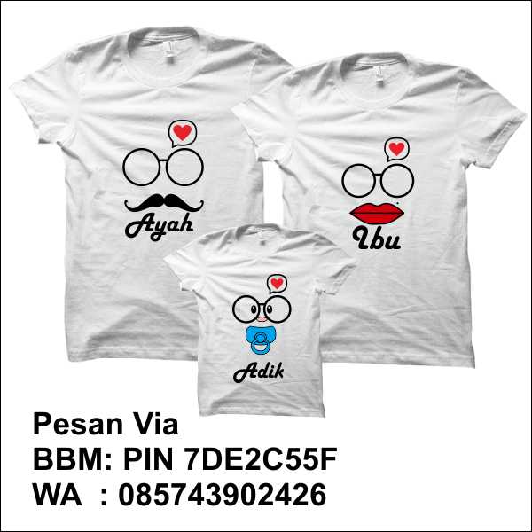 Pesan Bikin Kaos  Couple Keluarga Family Desain Gambar  