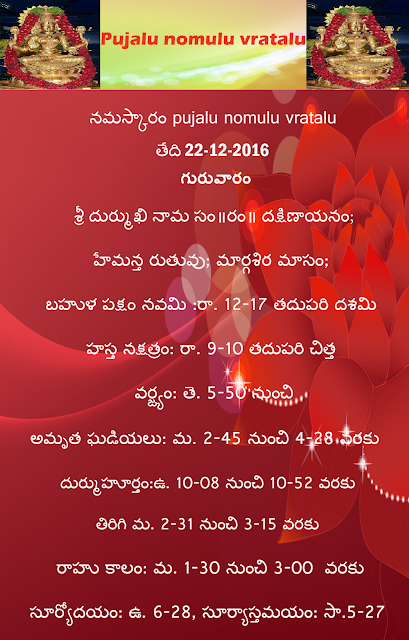  Today's Panchangam in Telugu,rasipalalu