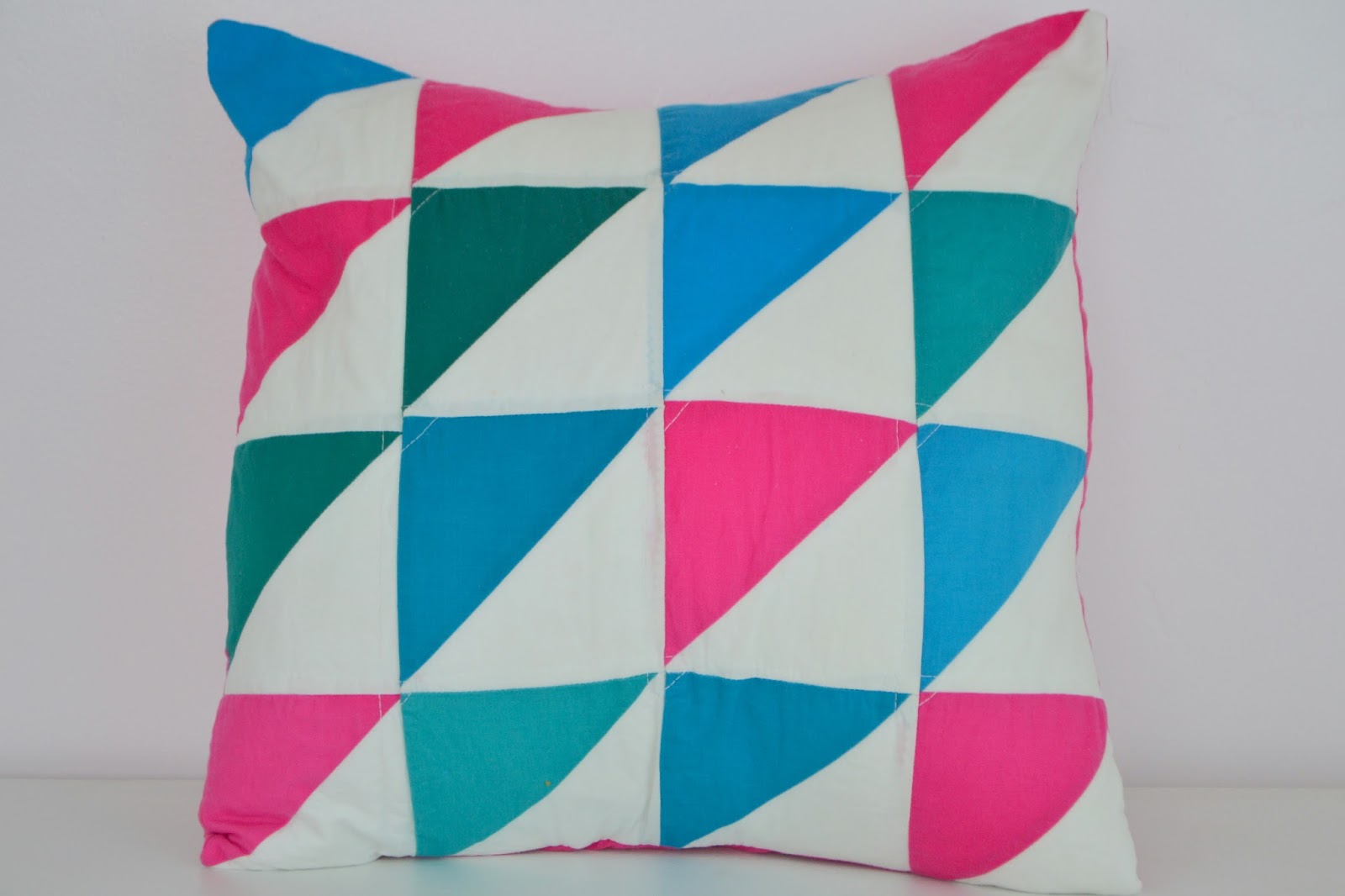 half square triangle pillow 