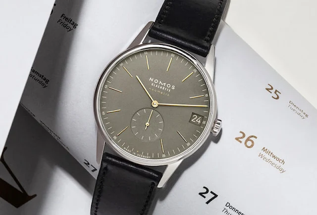 Nomos Glashütte Orion neomatik 41 date olive gold 