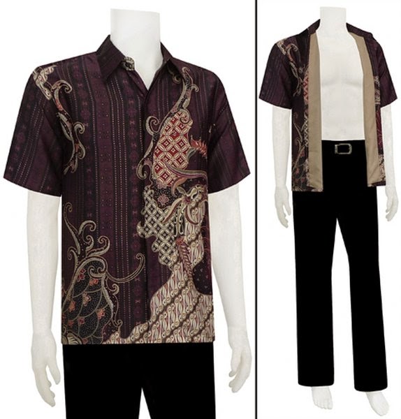 Model baju batik pria gaul terkini kencana ungu