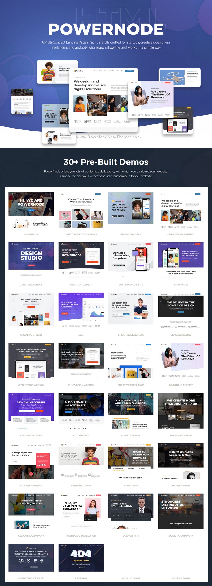 Multi-Concept Landing Pages Bootstrap Template