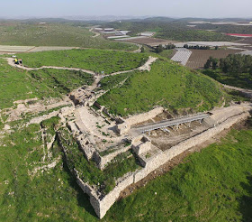 Laquis ou Tel Lachish, vista aérea do maior sítio arqueológico perto de Jerusalém