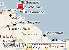 Location of Port of Spain