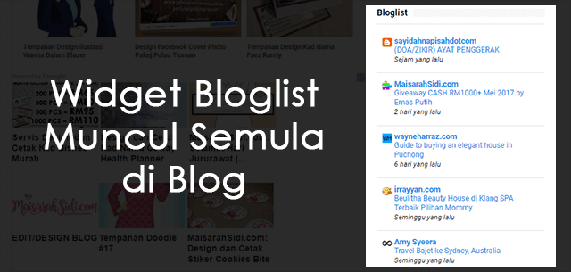 widget bloglist muncul semula