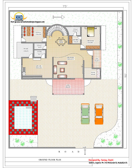 Duplex House Ground Floor Plan - 392 Sq M (4217 Sq. Ft.) - February ...