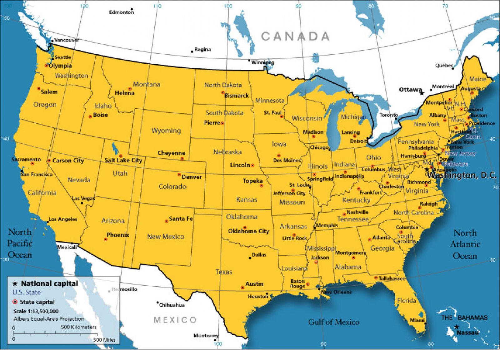 USA Map Region Area - Map of Canada City Geography