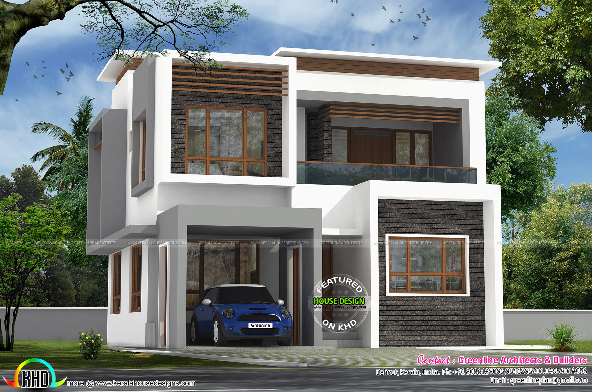  3  bedroom  40x50 modern  house  architecture Kerala home  