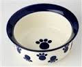 COBALT PAWS N' AROUND STONEWARE DOG BOWLS