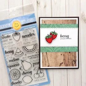 Sunny Studio Stamps: Fresh & Fruity strawberry card by Creations Galore