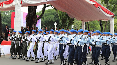 Prajurit Pomal Turut Serta Mendukung Kelancaran Rangkaian Upacara HUT Ke 77 Tentara Nasional Indonesia Tahun 2022