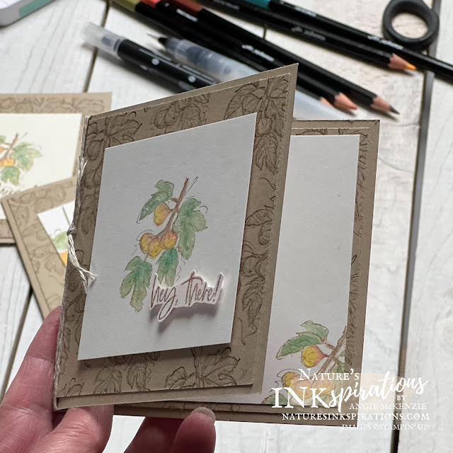 Blending with watercolor pencils using Stylish Sketches leaf image (Blender Pen on Shimmery White - inside) | Nature's INKspirations by Angie McKenzie