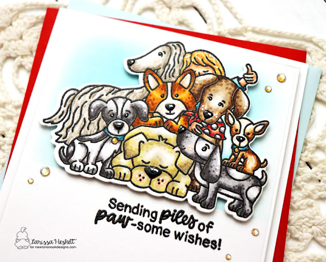 Sending Piles of Paw-some Wishes by Larissa Heskett for Newton's Nook Designs using Never Enough Dogs Stamp Set and coordinating Never Enough Dogs Die Set