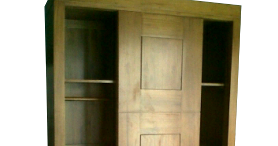 harga lemari pakaian minimalis kayu jati 2 pintu sliding 